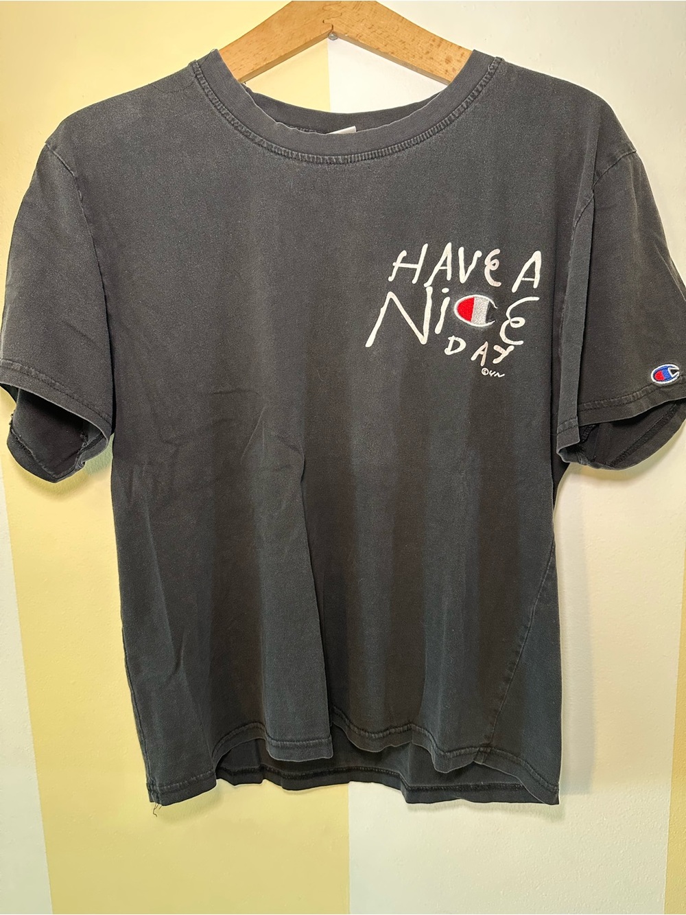 Vintage Champion Have A Nice Day Graphic Tee Boxy Fit Youth XL Fits Adult S/M